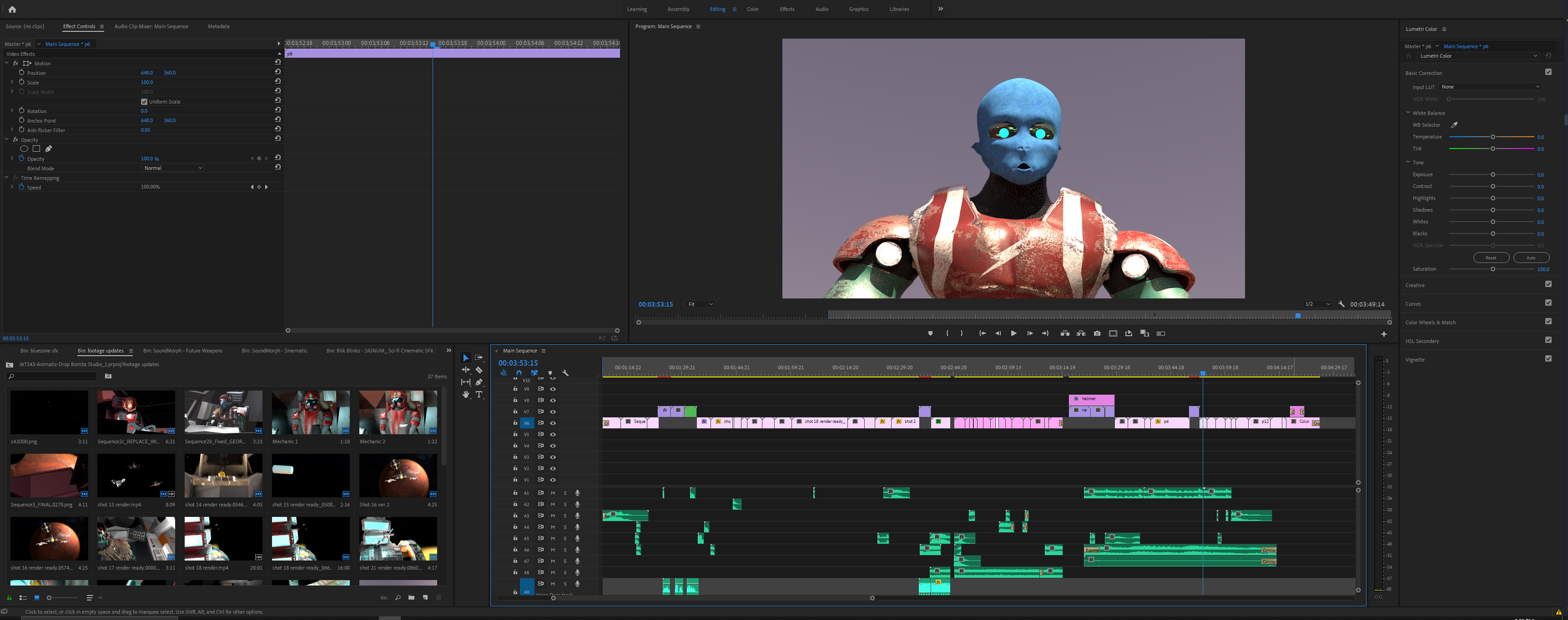 Figure 3: Lin, G. (Summer 2019). Video editing of Heist Hazard in Premiere Pro. [Screenshot]